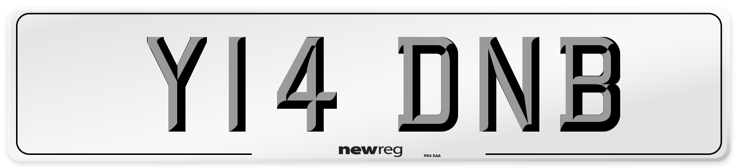 Y14 DNB Number Plate from New Reg